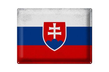 Signe en étain drapeau slovaquie 40x30cm drapeau slovaquie Vintage 1