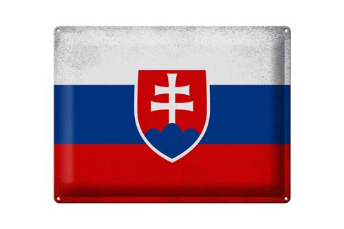 Blechschild Flagge Slowakei 40x30cm Flag Slovakia Vintage