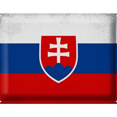 Cartel de chapa Bandera de Eslovaquia 40x30cm Bandera de Eslovaquia Vintage