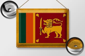 Signe en étain drapeau Sri Lanka 40x30cm drapeau Sri Lanka Vintage 2