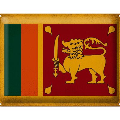 Cartel de chapa Bandera de Sri Lanka 40x30cm Bandera de Sri Lanka Vintage