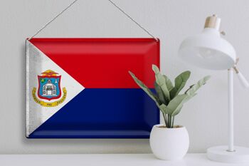 Drapeau en étain Sint Maarten, 40x30cm, drapeau Vintage 3