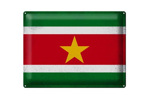 Blechschild Flagge Suriname 40x30cm Flag Suriname Vintage