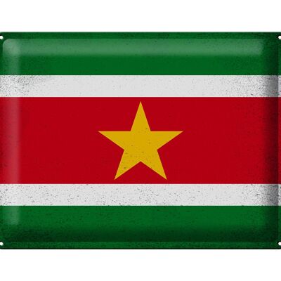 Cartel de chapa Bandera de Surinam 40x30cm Bandera de Surinam Vintage