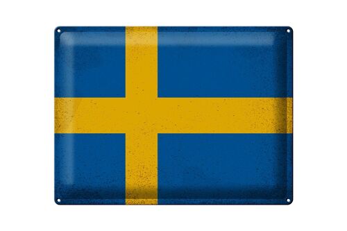 Blechschild Flagge Schweden 40x30cm Flag of Sweden Vintage