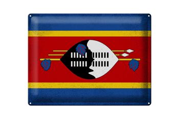 Drapeau en étain Swaziland 40x30cm, drapeau Eswatini Vintage 1