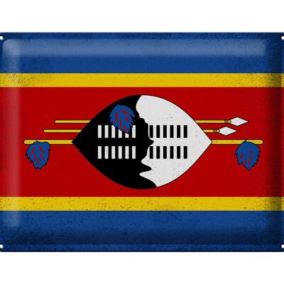 Blechschild Flagge Swasiland 40x30cm Flag Eswatini Vintage