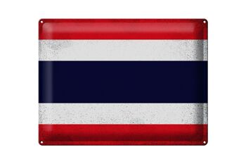 Signe en étain drapeau thaïlande 40x30cm drapeau thaïlande Vintage 1