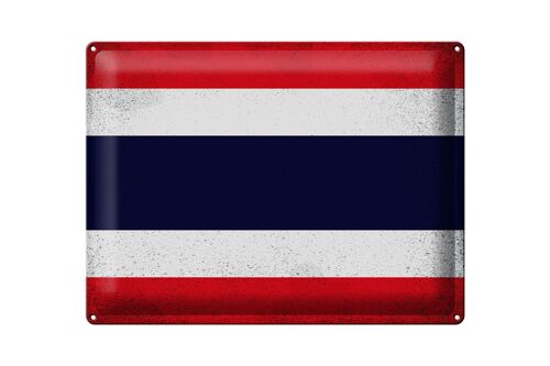 Blechschild Flagge Thailand 40x30cm Flag Thailand Vintage