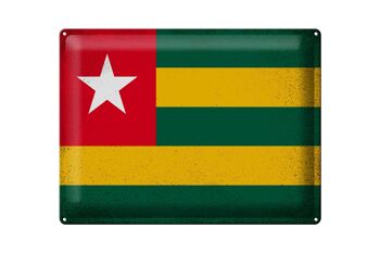 Signe en étain drapeau du togo 40x30cm drapeau du togo vintage 1