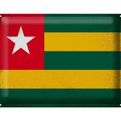 Targa in metallo Bandiera Togo 40x30 cm Bandiera del Togo Vintage