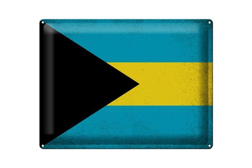 Blechschild Flagge Bahamas 40x30cm Flag of Bahamas Vintage