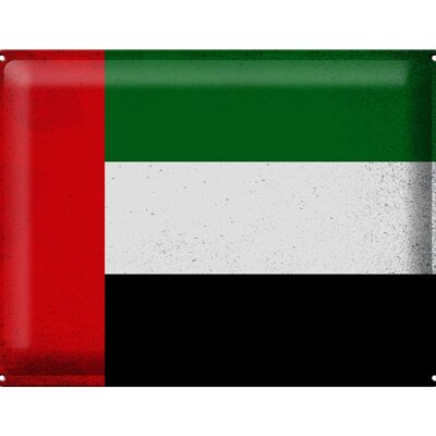 Blechschild Flagge Arabische Emirate 40x30cm Flag Vintage