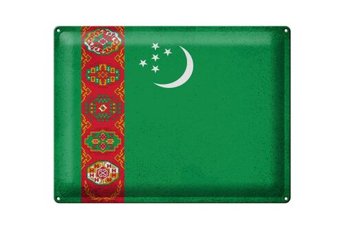 Blechschild Flagge Turkmenistan 40x30cm Flag Vintage