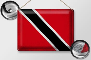 Drapeau en étain de trinité-et-Tobago, 40x30cm, drapeau Vintage 2