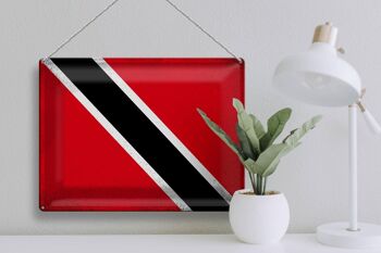 Drapeau en étain de trinité-et-Tobago, 40x30cm, drapeau Vintage 3