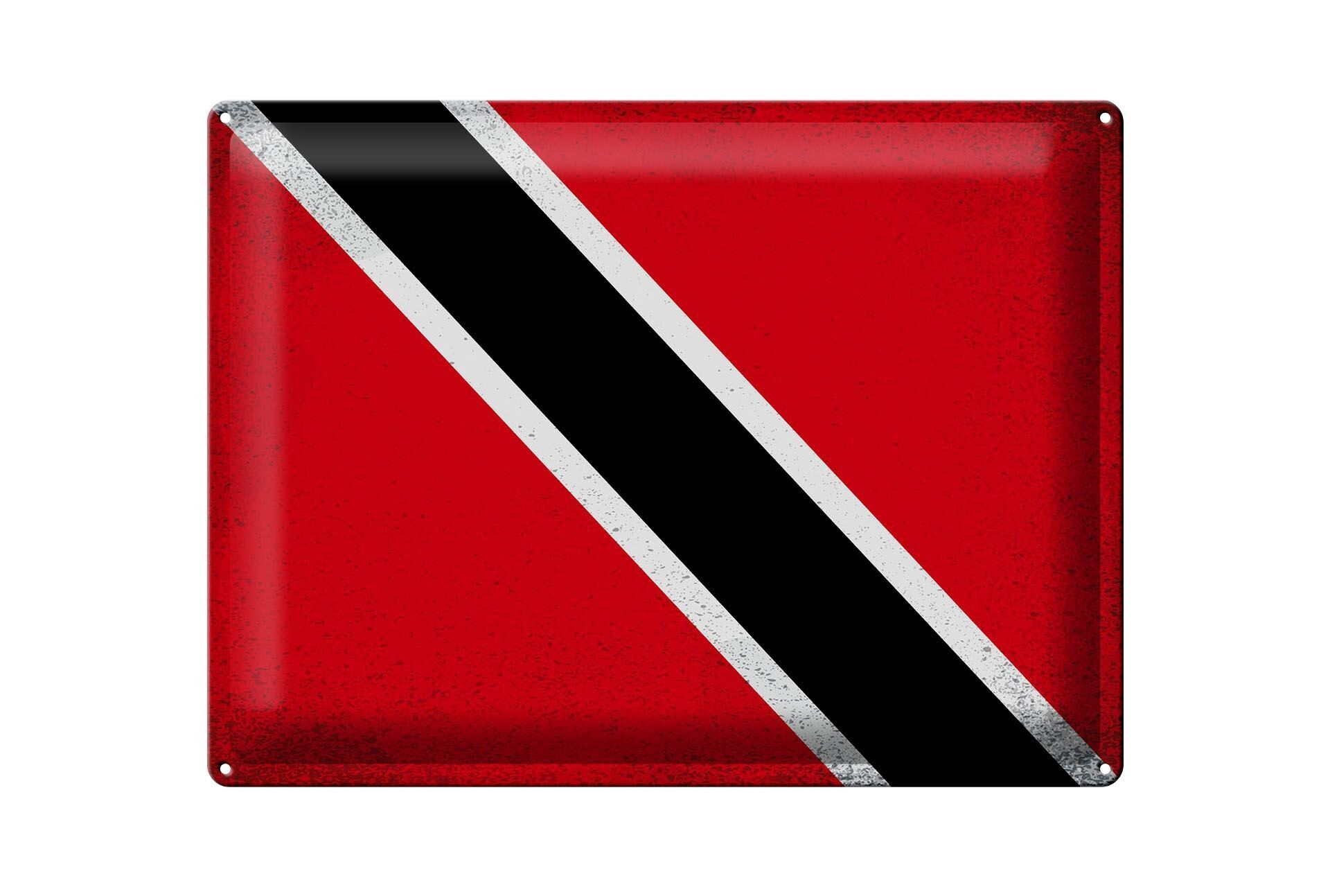 Targa in metallo Bandiera Trinidad e Tobago 40x30 cm Bandiera Vintage