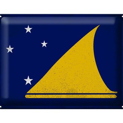Blechschild Flagge Tokelau 40x30cm Flag of Tokelau Vintage
