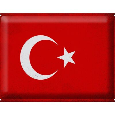 Blechschild Flagge Türkei 40x30cm Flag of Turkey Vintage