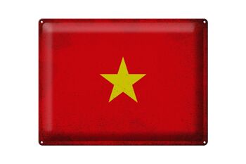 Signe en étain drapeau Vietnam 40x30cm drapeau du Vietnam Vintage 1