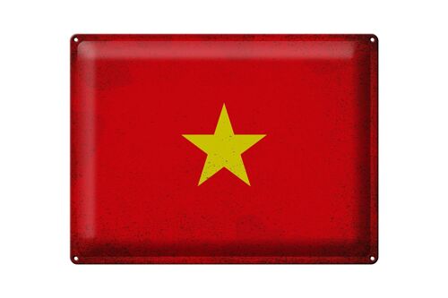 Blechschild Flagge Vietnam 40x30cm Flag of Vietnam Vintage