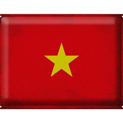 Targa in metallo Bandiera Vietnam 40x30 cm Bandiera del Vietnam Vintage