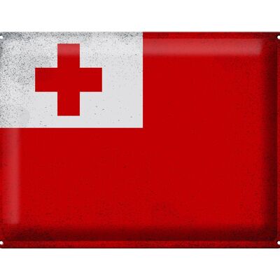 Blechschild Flagge Tonga 40x30cm Flag of Tonga Vintage