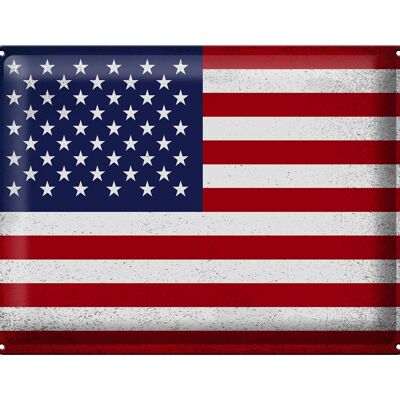 Targa in metallo Bandiera degli Stati Uniti 40x30 cm Bandiera vintage