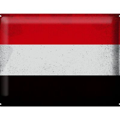 Targa in metallo Bandiera Yemen 40x30 cm Bandiera dello Yemen vintage