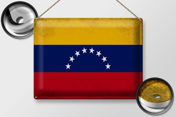 Signe en étain drapeau Venezuela 40x30cm drapeau Venezuela Vintage 2