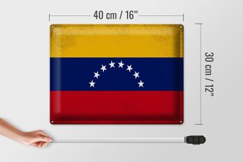 Signe en étain drapeau Venezuela 40x30cm drapeau Venezuela Vintage 4