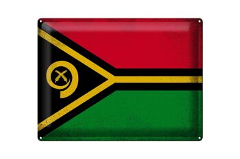 Signe en étain drapeau Vanuatu 40x30cm drapeau du Vanuatu Vintage 1