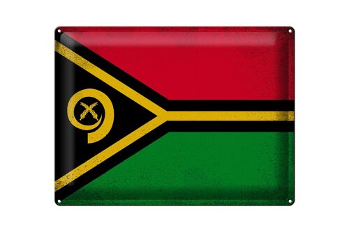 Blechschild Flagge Vanuatu 40x30cm Flag of Vanuatu Vintage