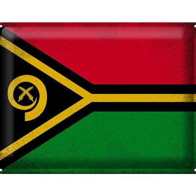 Cartel de chapa Bandera de Vanuatu 40x30cm Bandera de Vanuatu Vintage