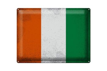 Signe en étain drapeau Côte d'Ivoire 40x30cm Côte Vintage 1