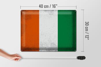 Signe en étain drapeau Côte d'Ivoire 40x30cm Côte Vintage 4