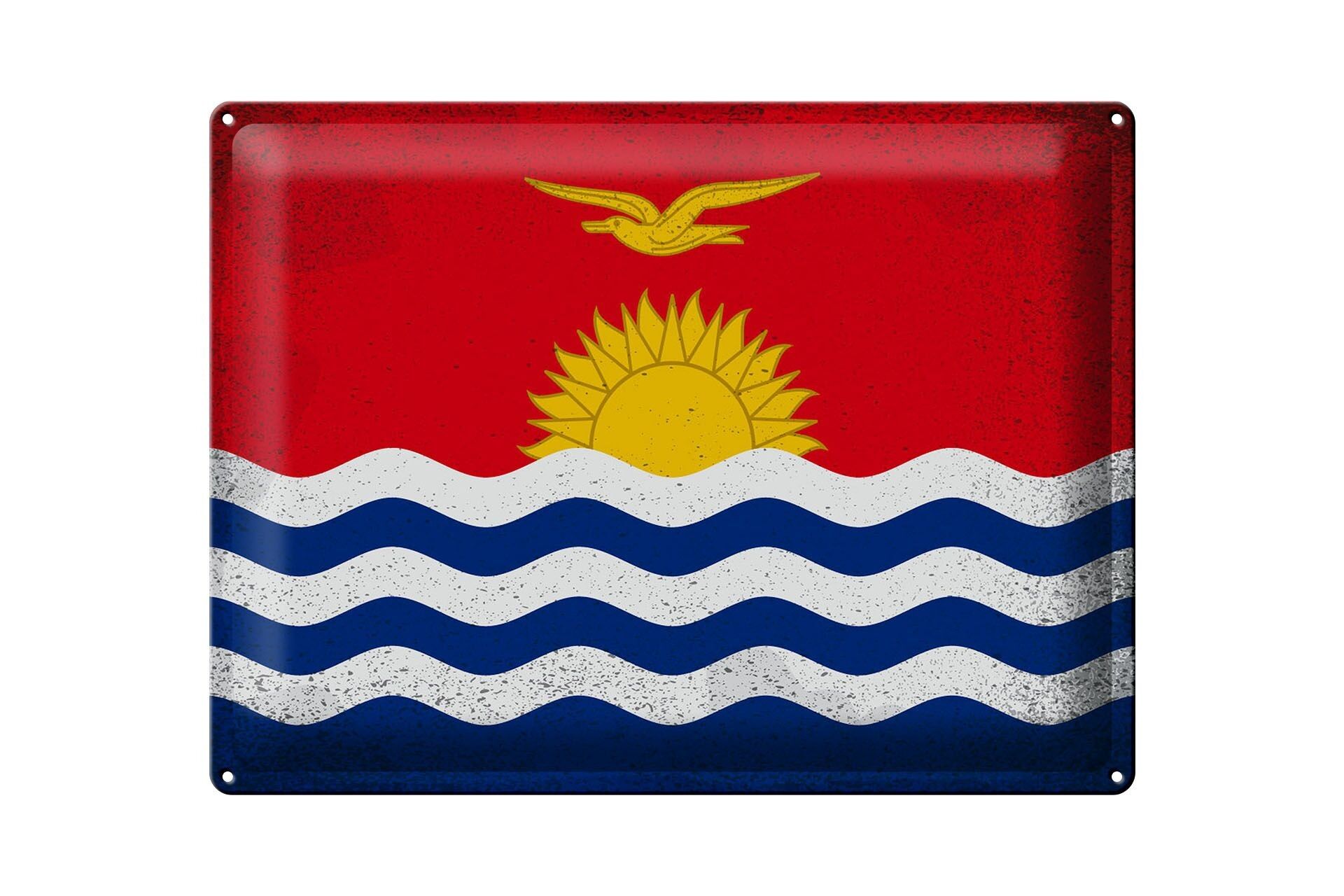 Blechschild Flagge Kiribati 40x30cm Flag Kiribati Vintage