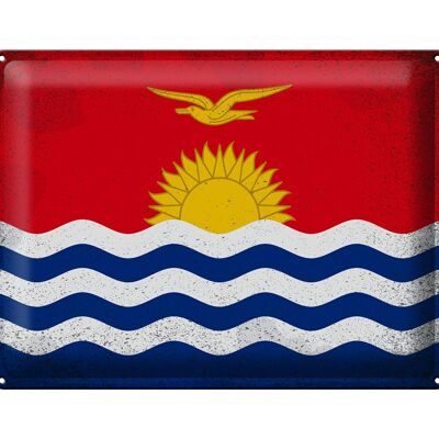 Cartel de chapa Bandera de Kiribati 40x30cm Bandera de Kiribati Vintage