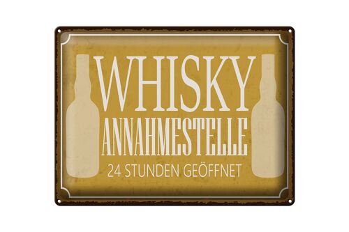 Blechschild Spruch 40x30cm Whisky Annahmestelle 24 Stunden