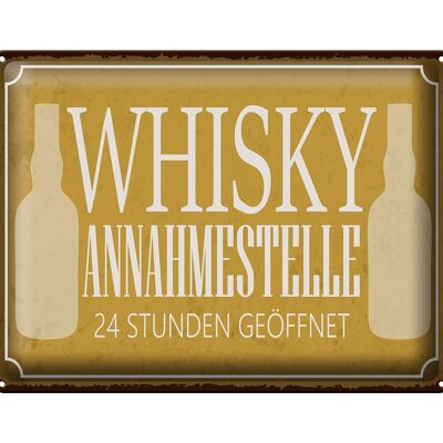 Blechschild Spruch 40x30cm Whisky Annahmestelle 24 Stunden