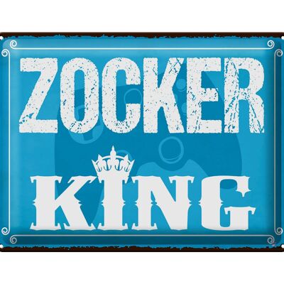 Cartel de chapa que dice 40x30cm Controlador Zocker King