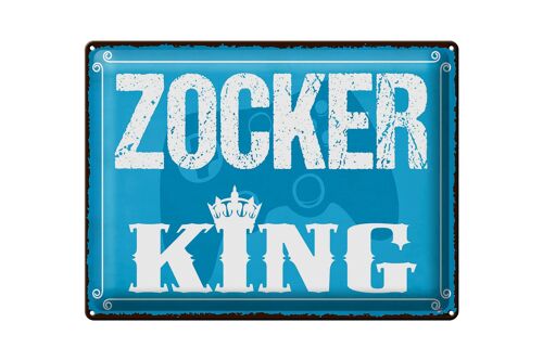 Blechschild Spruch 40x30cm Zocker King Controller