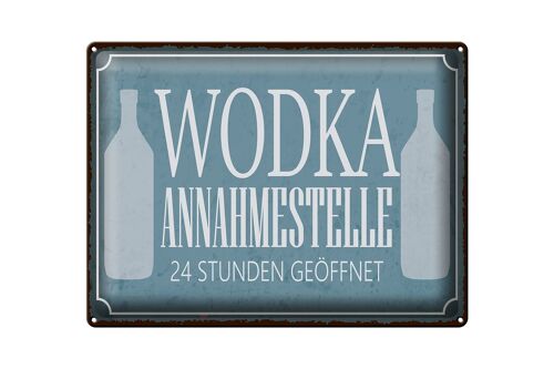 Blechschild Spruch 40x30cm Wodka Annahmestelle 24 Stunden