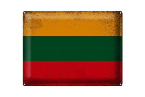 Blechschild Flagge Litauen 40x30cm Flag Lithuania Vintage