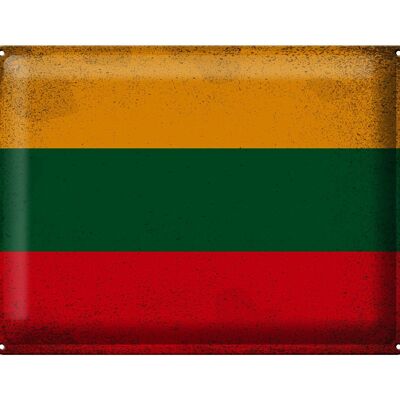 Letrero de hojalata Bandera de Lituania 40x30cm Bandera de Lituania Vintage