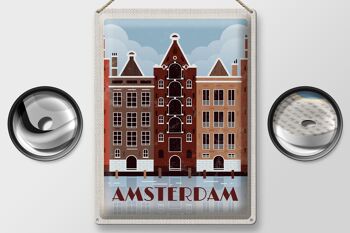Signe en étain voyage 30x40cm, cadeau de destination de voyage à Amsterdam 2