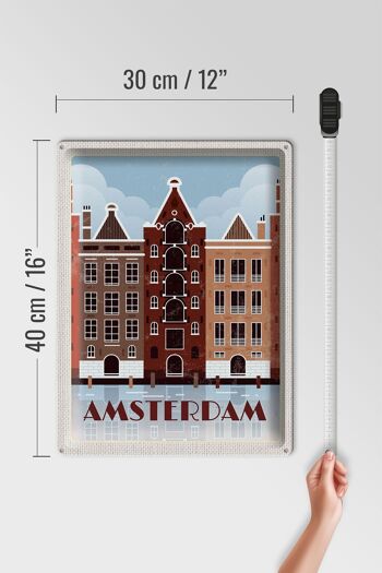 Signe en étain voyage 30x40cm, cadeau de destination de voyage à Amsterdam 4