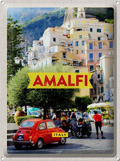 Blechschild Reise 30x40cm Amalfi Italy Urlaub Ferien