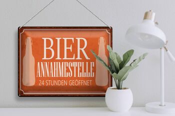 Panneau en étain indiquant le point d'acceptation de la bière 40x30cm 24 heures 3