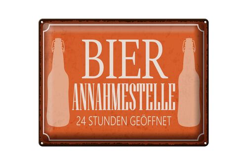 Blechschild Spruch 40x30cm Bier Annahmestelle 24 Stunden